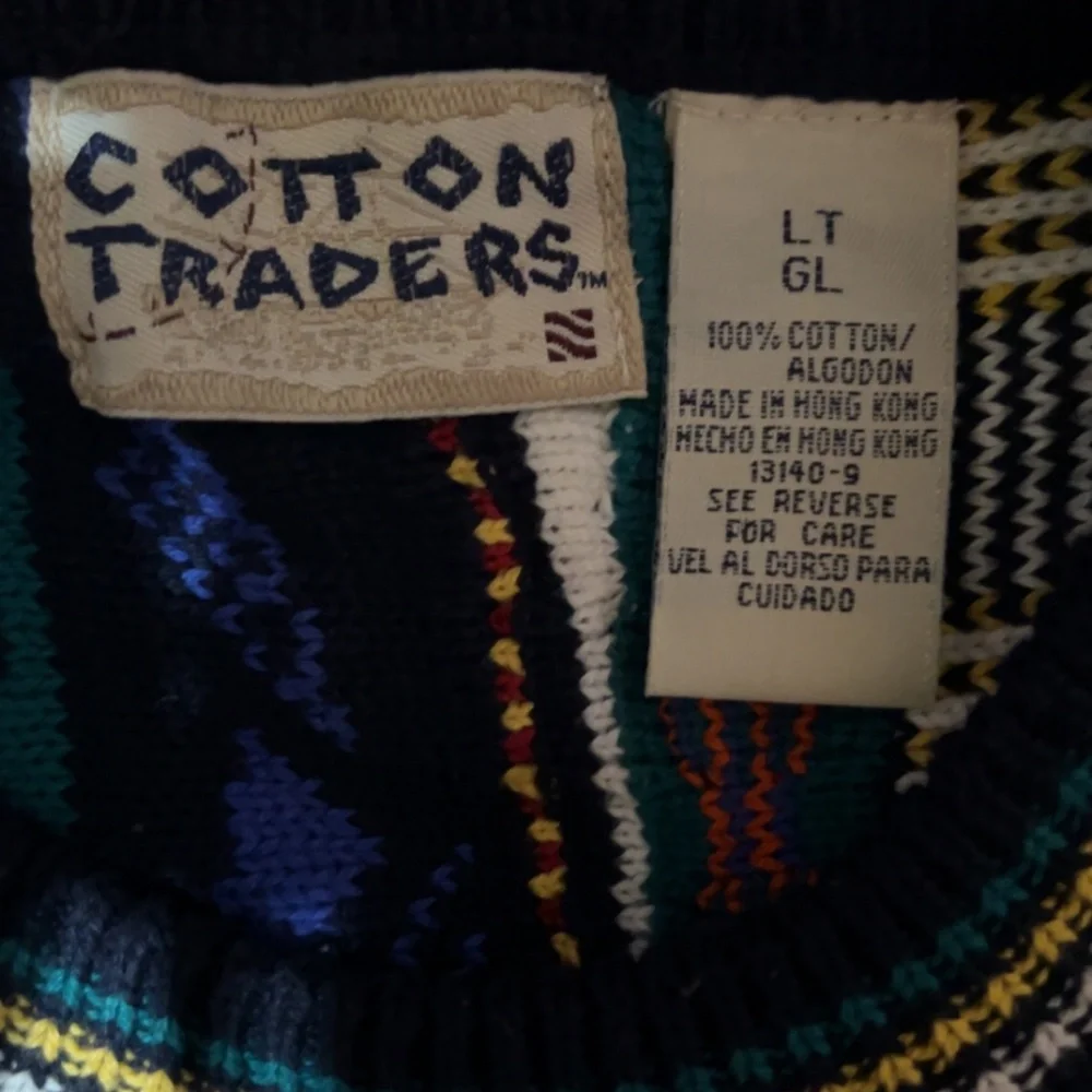 RARE Vintage Coogi-style Cotton Traders Textured Knit Sweater | Large - Picture 4 of 6